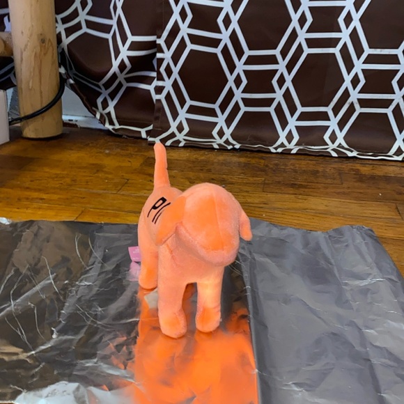 Pink Victoria's Secret plush velvet pink Orange sherbet   Love Pink on  sides - Picture 1 of 3